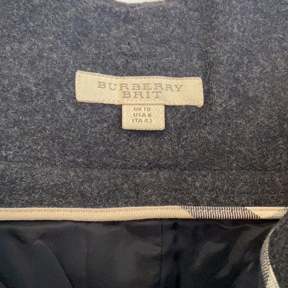 BURBERRY BRIT Grey Woolen Paper Bag Classic Belt Belted Wool Medium Classic Mini - Picture 7 of 10